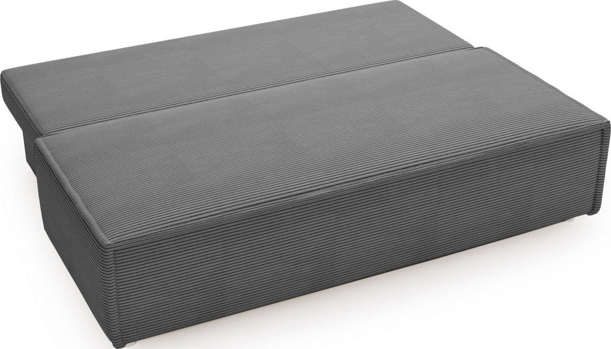 SCHLAFSOFA Diana mit Bettkasten, Grau 200/89/100 cm - Edelstahlfarben/Grau, Textil/Metall (200/89/100cm) - WFL GROUP