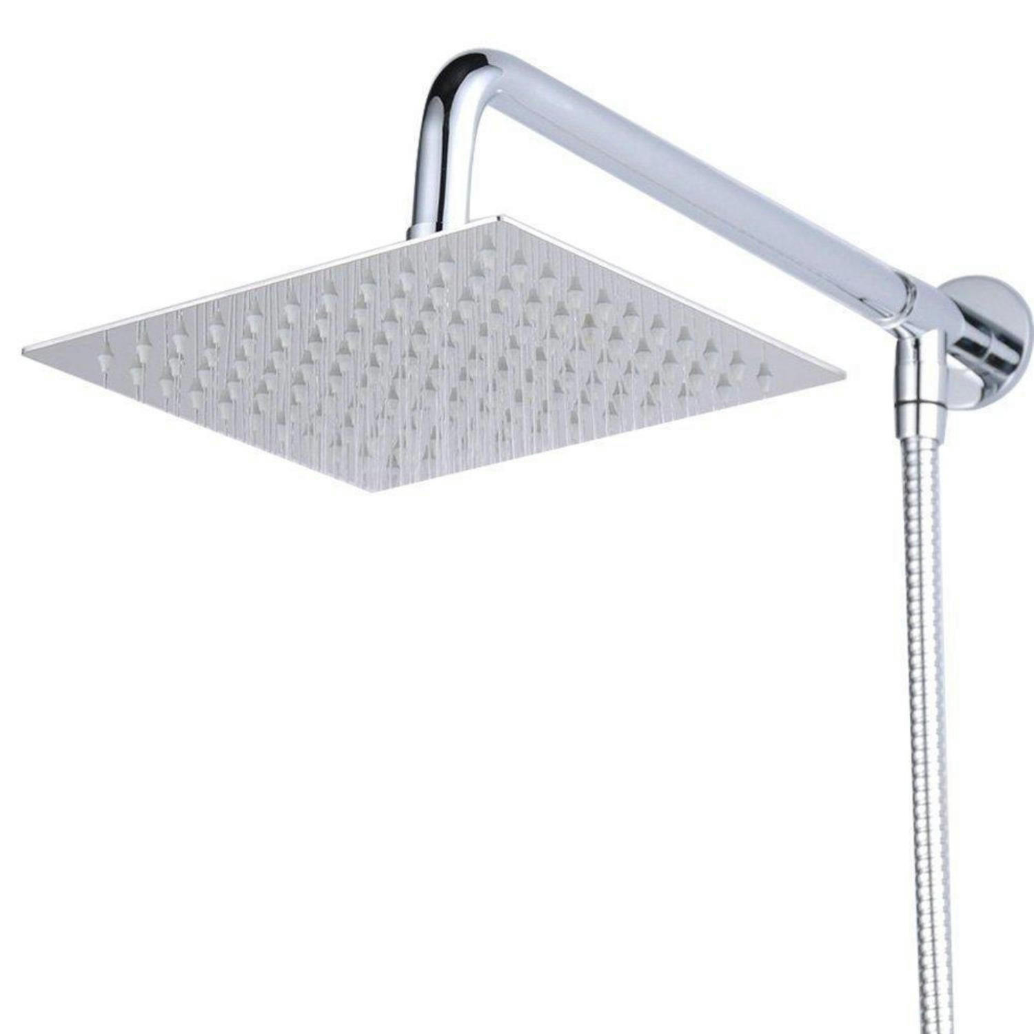 EINBAUDUSCHKOPF 40 cm Quadrat Edelstahl Hochglanz - Silberfarben, Metall (40/1/40cm)