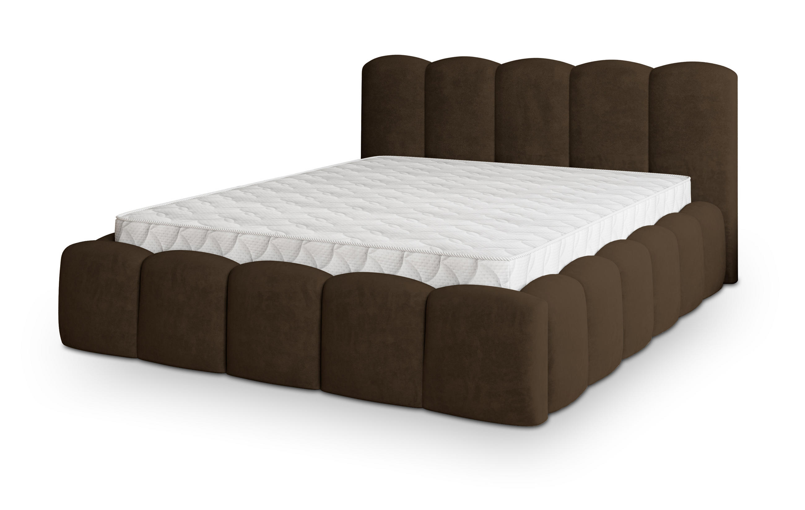 POLSTERBETT FALINA 160x200 cm mit Bettkästen - Braun - Braun, Holz (160/200cm) - MASSENO