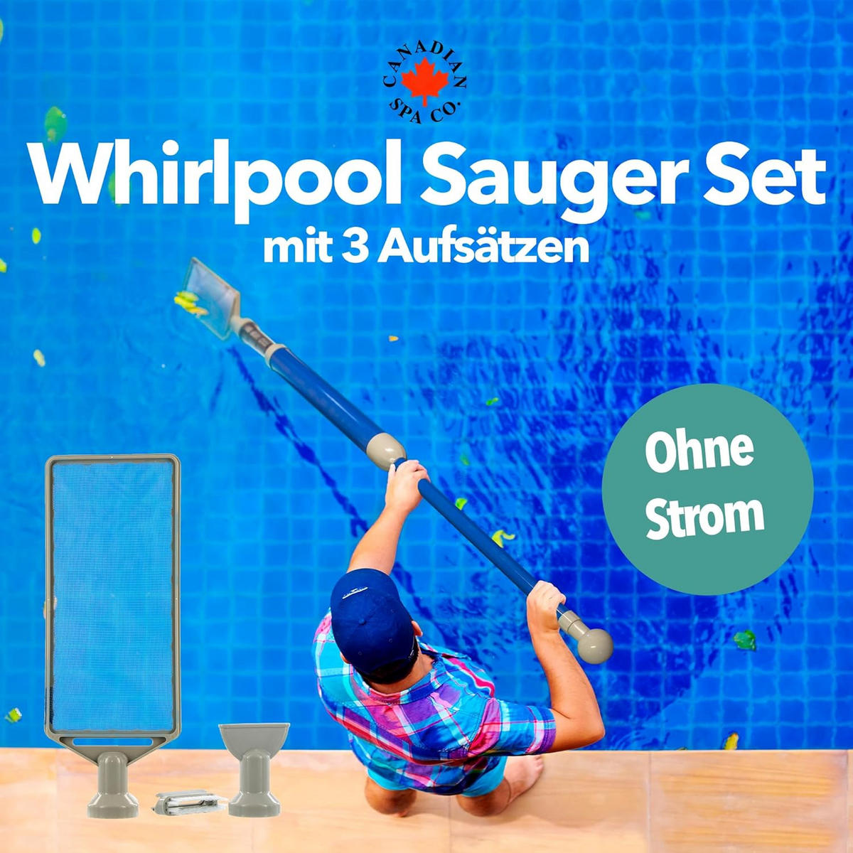 WHIRLPOOL-REINIGUNG Whirlpool Sauger Set - Blau, Kunststoff (9.5/16.5/79cm) - Canadian Spa Company