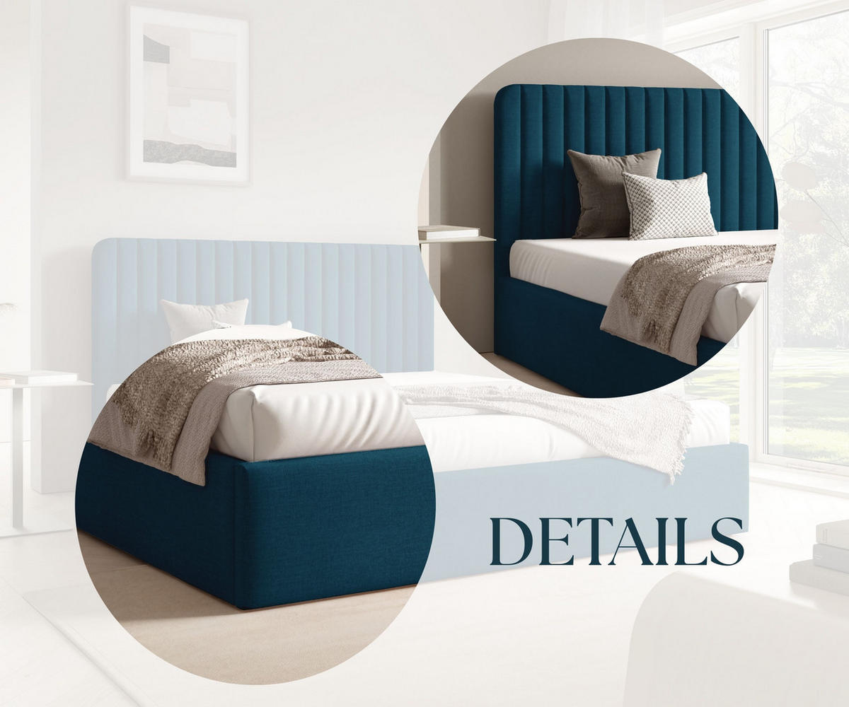 POLSTERBETT BEZA II - Dunkelblau - Dunkelblau, Textil (140/200cm) - AN-Moebel 4u