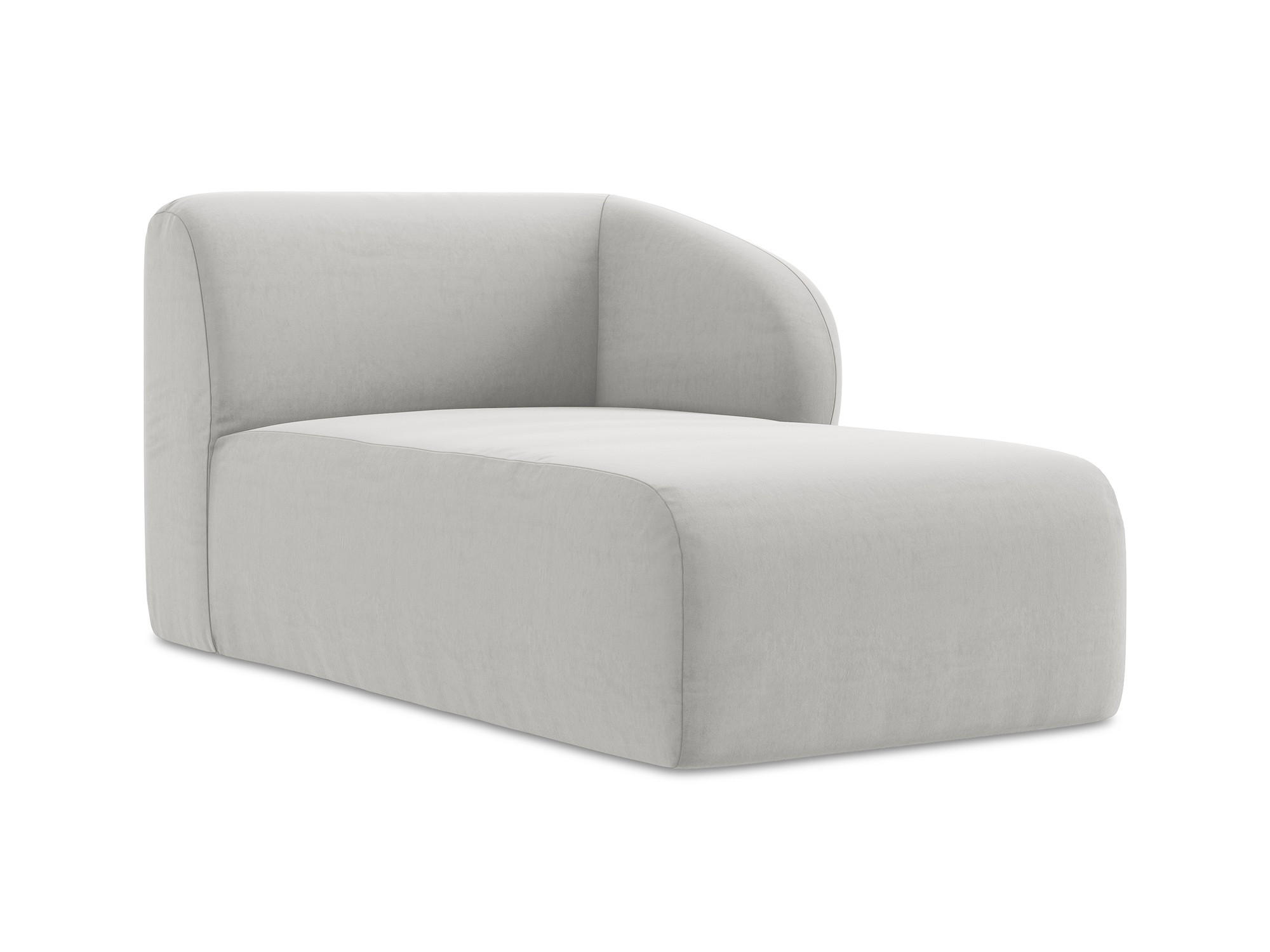 SOFAELEMENT Rechts Samt Stoff Grau - Silberfarben/Schwarz, Holzwerkstoff/Kunststoff (91/75/166cm) - Makamii