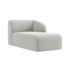 SOFAELEMENT Rechts Samt Stoff Grau - Silberfarben/Schwarz, Holzwerkstoff/Kunststoff (91/75/166cm) - Makamii