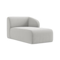 SOFAELEMENT Rechts Samt Stoff Grau - Silberfarben/Schwarz, Holzwerkstoff/Kunststoff (91/75/166cm) - Makamii