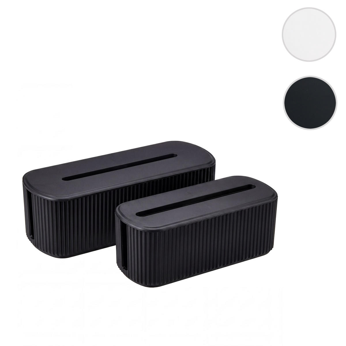 KABELBOXEN oval Schwarz - Schwarz, Kunststoff (40/16cm) - MCW