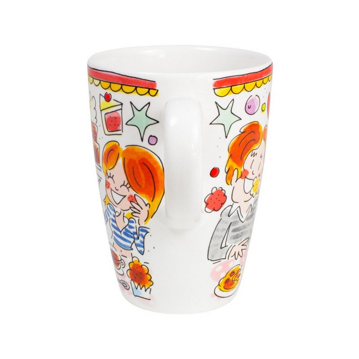 XL-BECHER Roter Rand in Bunt - 500 ml - Multicolor, Keramik (0.5L) - Blond Amsterdam