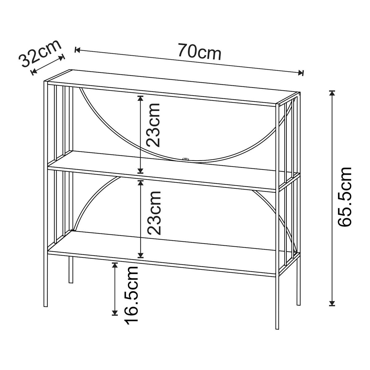 KONSOLENTISCH Baarn - Schwarz, Metall (32/70/65.5cm) - [en.casa]