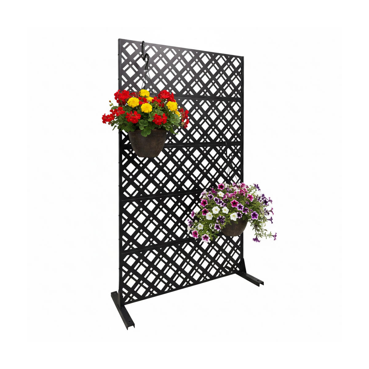 SICHTSCHUTZ Outdoor - Schwarz, Metall (110/183cm) - Relaxdays