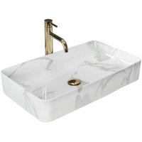 AUFSATZWASCHBECKEN Rea Denis Shiny Marmo - Weiß, Keramik (35/11/61.5cm) - REA