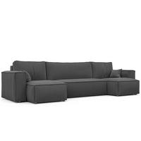 ECKSOFA mit Schlaffunktion und Bettkasten, Dunkelgrau - Dunkelgrau/Grau, Holzwerkstoff/Textil (312/145cm) - Idohome