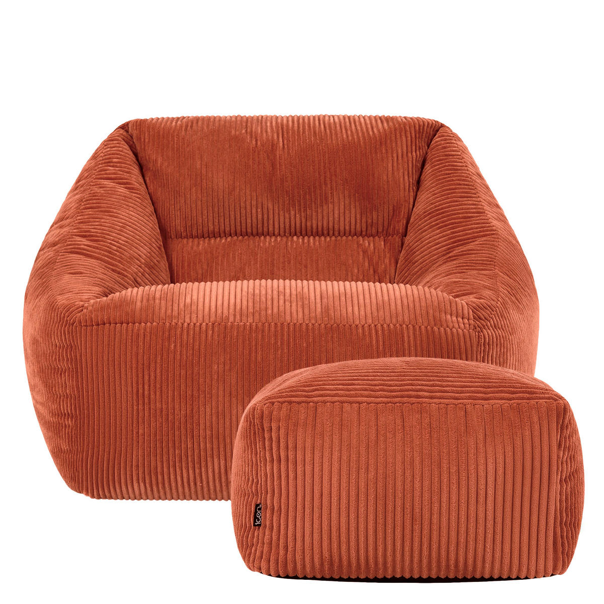 SITZSACK Cord Sessel Natalia mit Hocker - Terracotta, Textil (97/73/84cm) - icon