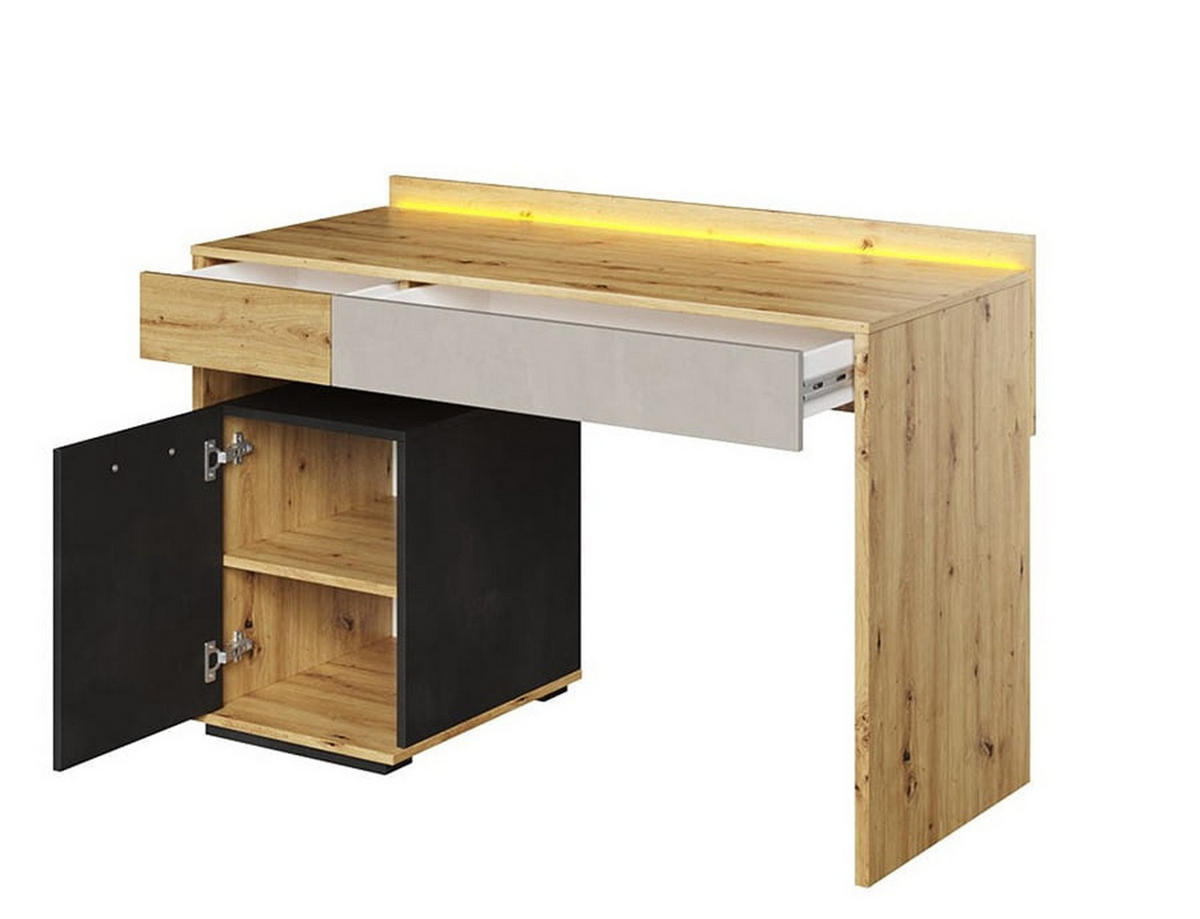 SCHREIBTISCH Qubic QB-08 - Eiche Artisan, Holzwerkstoff (53/120/82cm) - Meblini