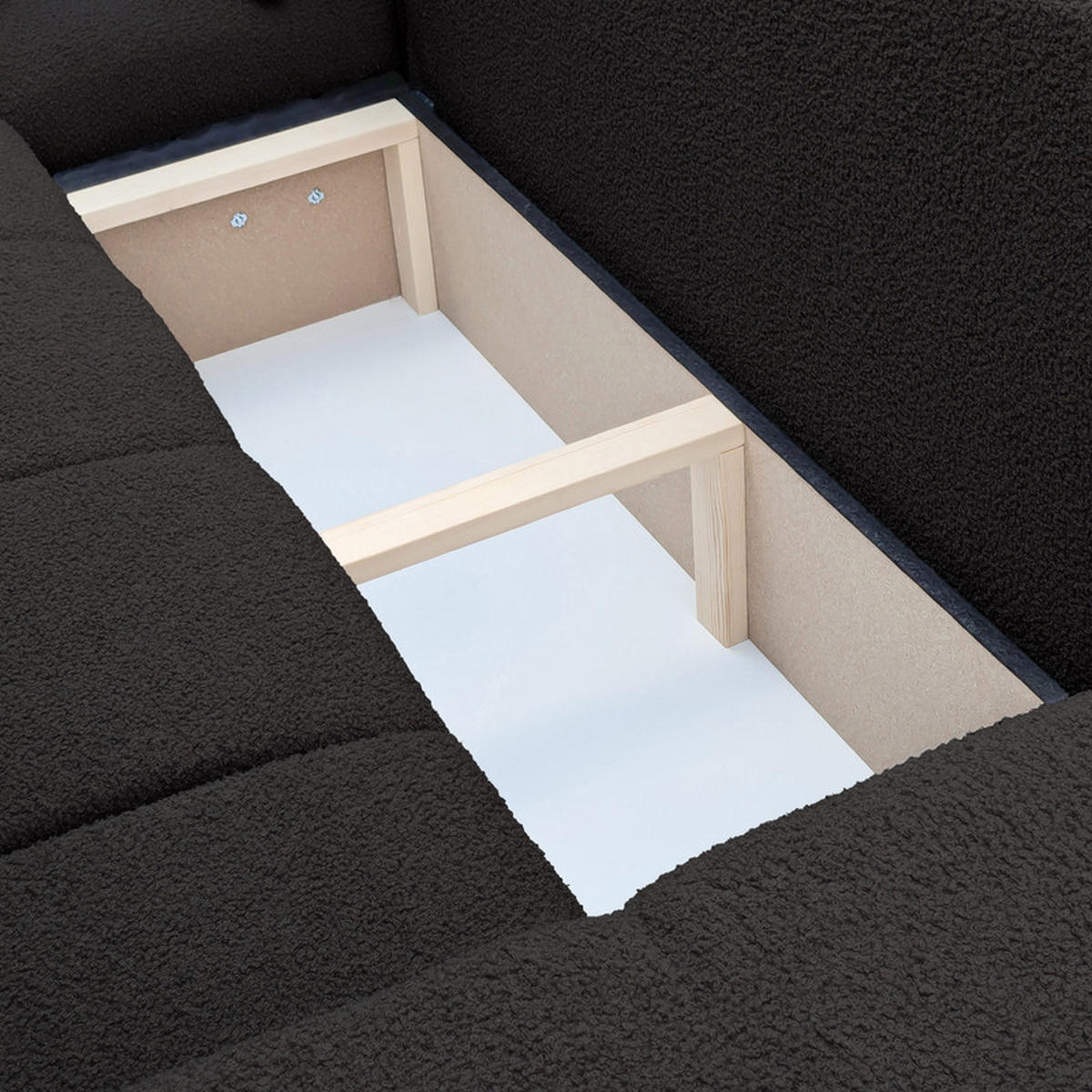 ECKSOFA OFI mit Schlaffunktion und Bettkasten Anthrazit - Anthrazit, Holzwerkstoff/Kunststoff (278/145cm) - Idohome