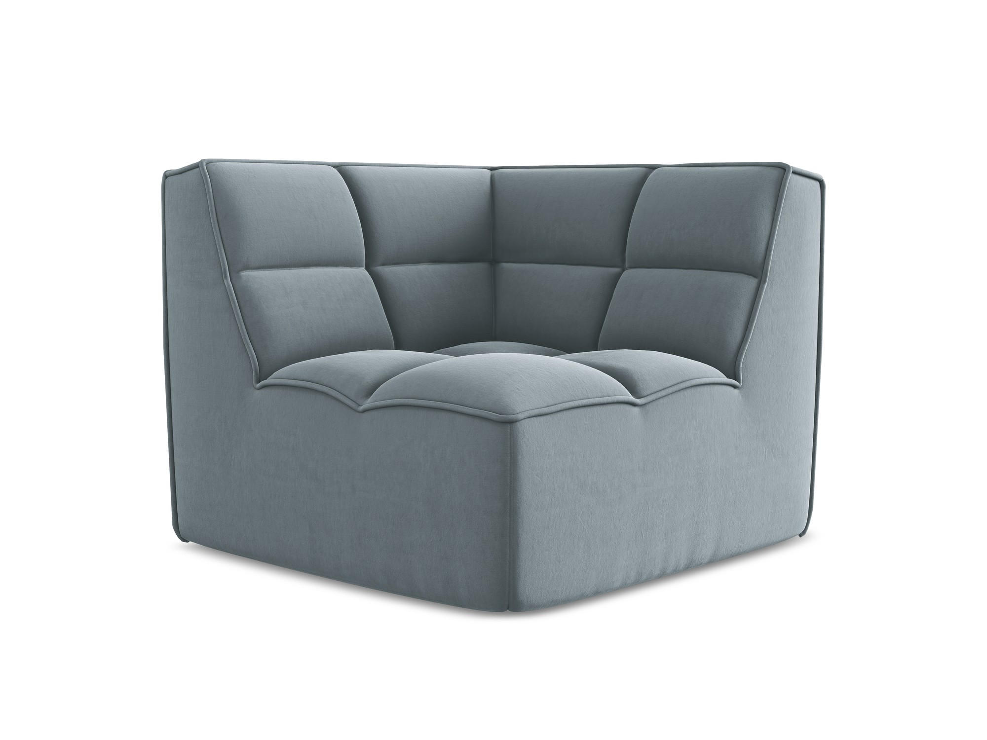SOFAELEMENT Samt Stoff Blau - Blau/Schwarz, Kunststoff/Textil (98/75/98cm) - Makamii
