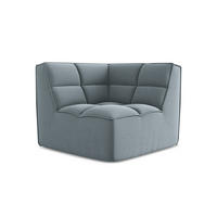 SOFAELEMENT Samt Stoff Blau - Blau/Schwarz, Kunststoff/Textil (98/75/98cm) - Makamii