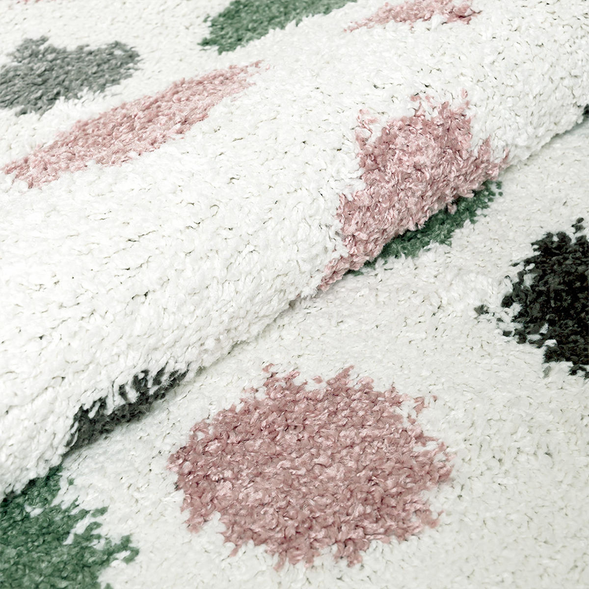 KINDERTEPPICH Ibi Foco Mazovia 140x200cm Creme Rosa Abstrakt Langflor - Pink, Textil (140/200cm) - Mazovia