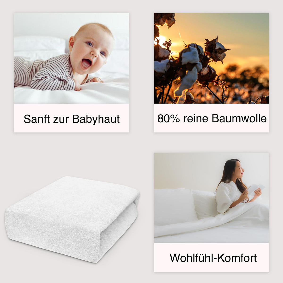 SPANNBETTLAKEN 90/200 cm, Jersey Elastisch 100 % Baumwolle Weiß - Weiß, Textil (90/200cm) - Best For Home