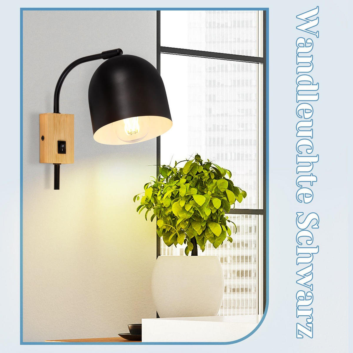 WANDLEUCHTE Marie - Schwarz, Metall (13/22/21cm) - Nettlife