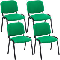 BESUCHERSTUHL 4er Set Stoff grün - Schwarz/Grün, Textil/Metall (53/83/53cm) - CLP