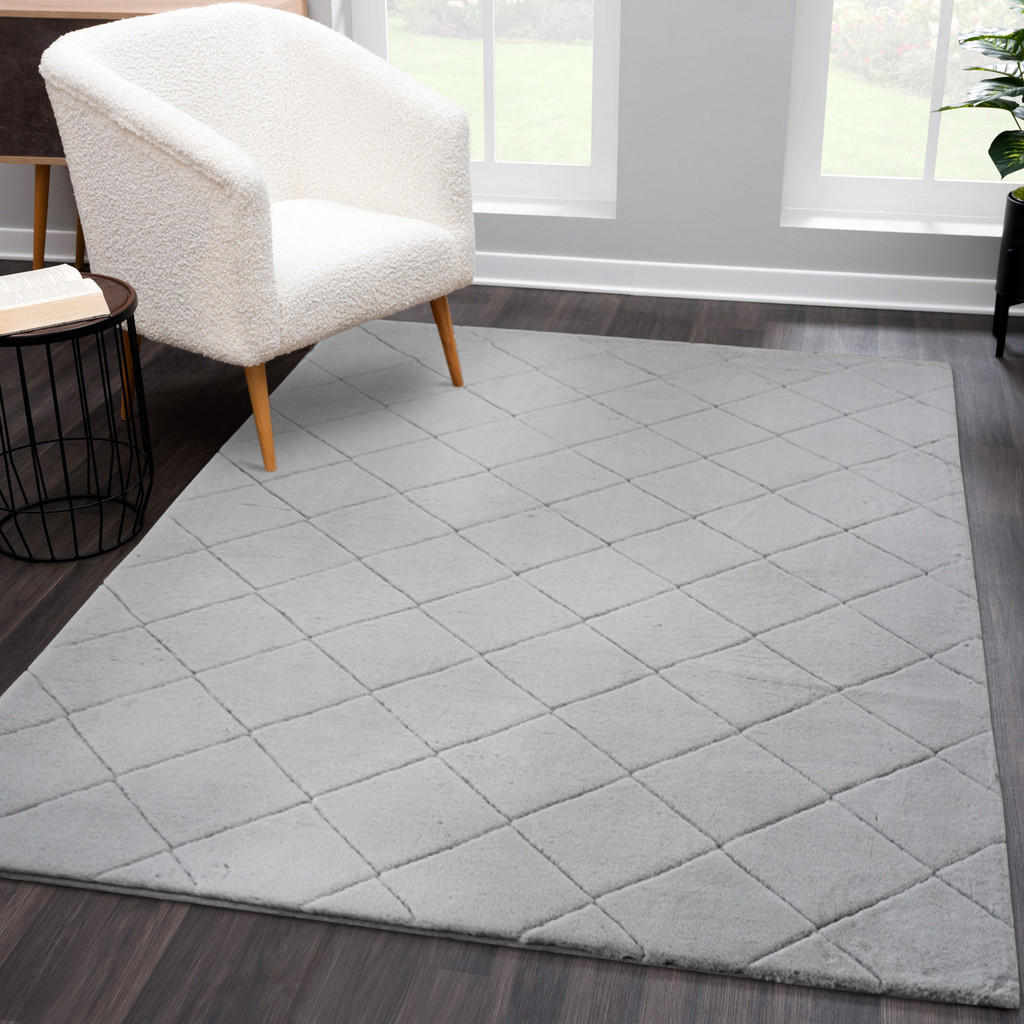 Thumbnail - carpet city Hochflor-Teppich, Grau, Textil, Uni, Rechteckig, 160x230 cm, Oeko-Tex® Standard 100, für Fußbodenheizung gee...