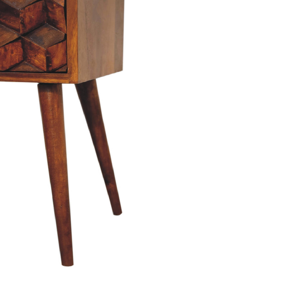 NACHTTISCH aus Massivholz mit 2 Schubladen - Dunkelbraun/Messingfarben, Holz/Metall (31/62/30cm) - Artisan Furniture
