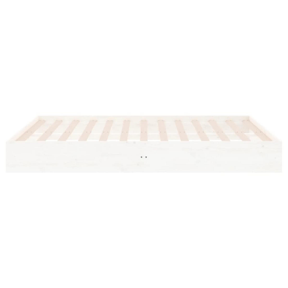 MASSIVHOLZBETT Weiss 140/200 Cm - Weiß, Naturmaterialien (140/200cm) - vidaXL