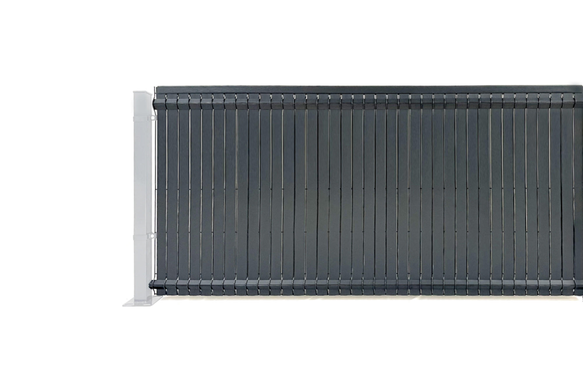 PVC-SICHTSCHUTZLAMELLEN-STEIF-SET Cinto grau 10m H.100cm - Mit clips und Endprofil - Grau, Kunststoff (1000/103cm) - Casanoov