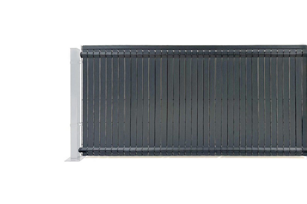 PVC-SICHTSCHUTZLAMELLEN-STEIF-SET Cinto grau 2m H.100cm - Mit clips und Endprofil - Grau, Kunststoff (200/103cm) - Casanoov