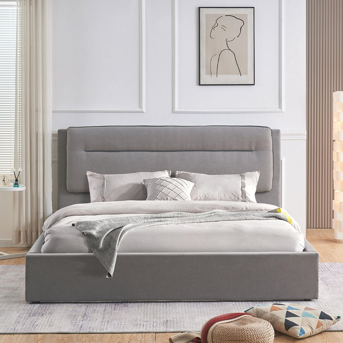 BETT ANIKA, 180/200/110 cm Grau - Grau, Holz/Holzwerkstoff (180/200cm) - B&D Home