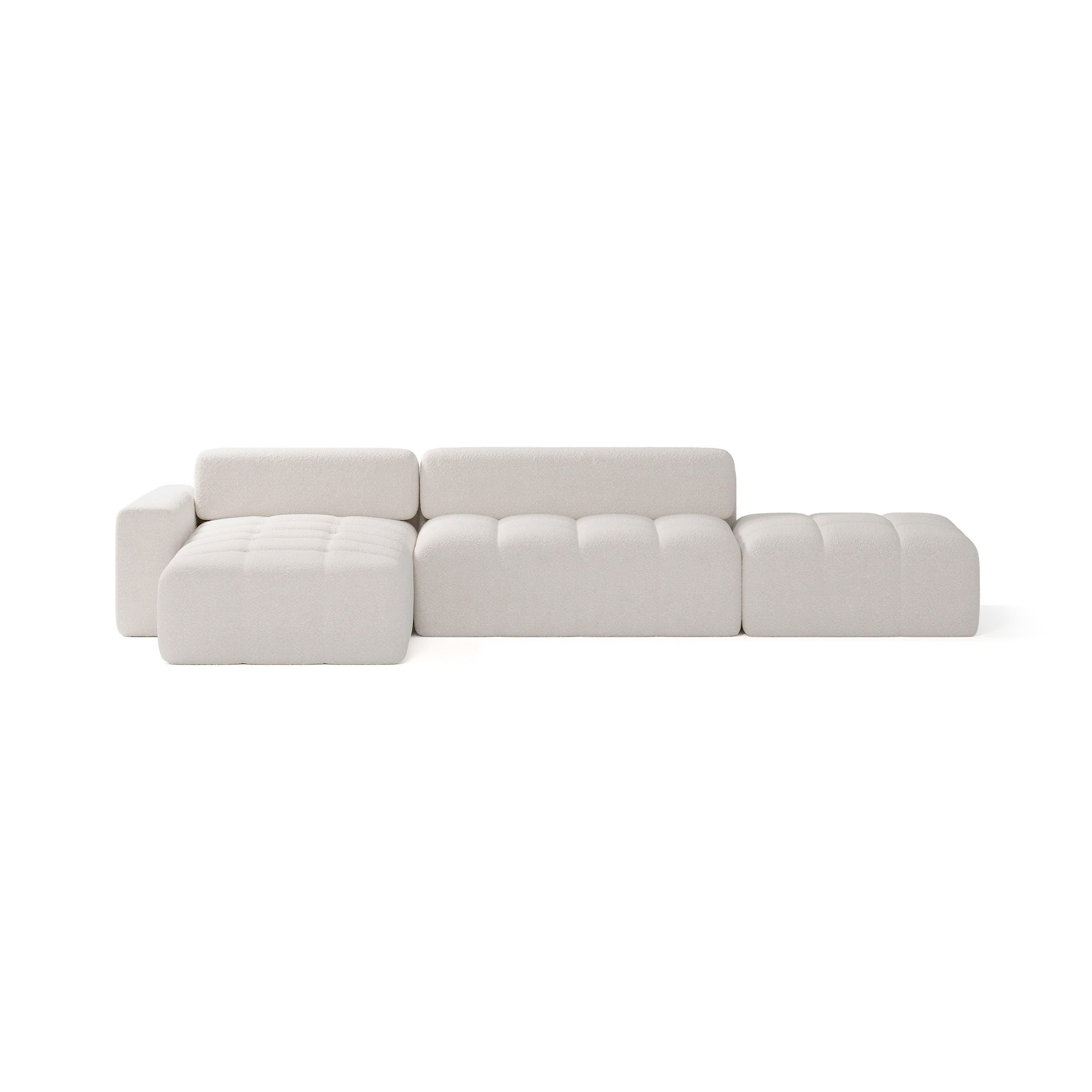 ECKSOFA RIFU LA mit Schlaffunktion, Weiß - Weiß, Textil (363/185cm) - Fedve