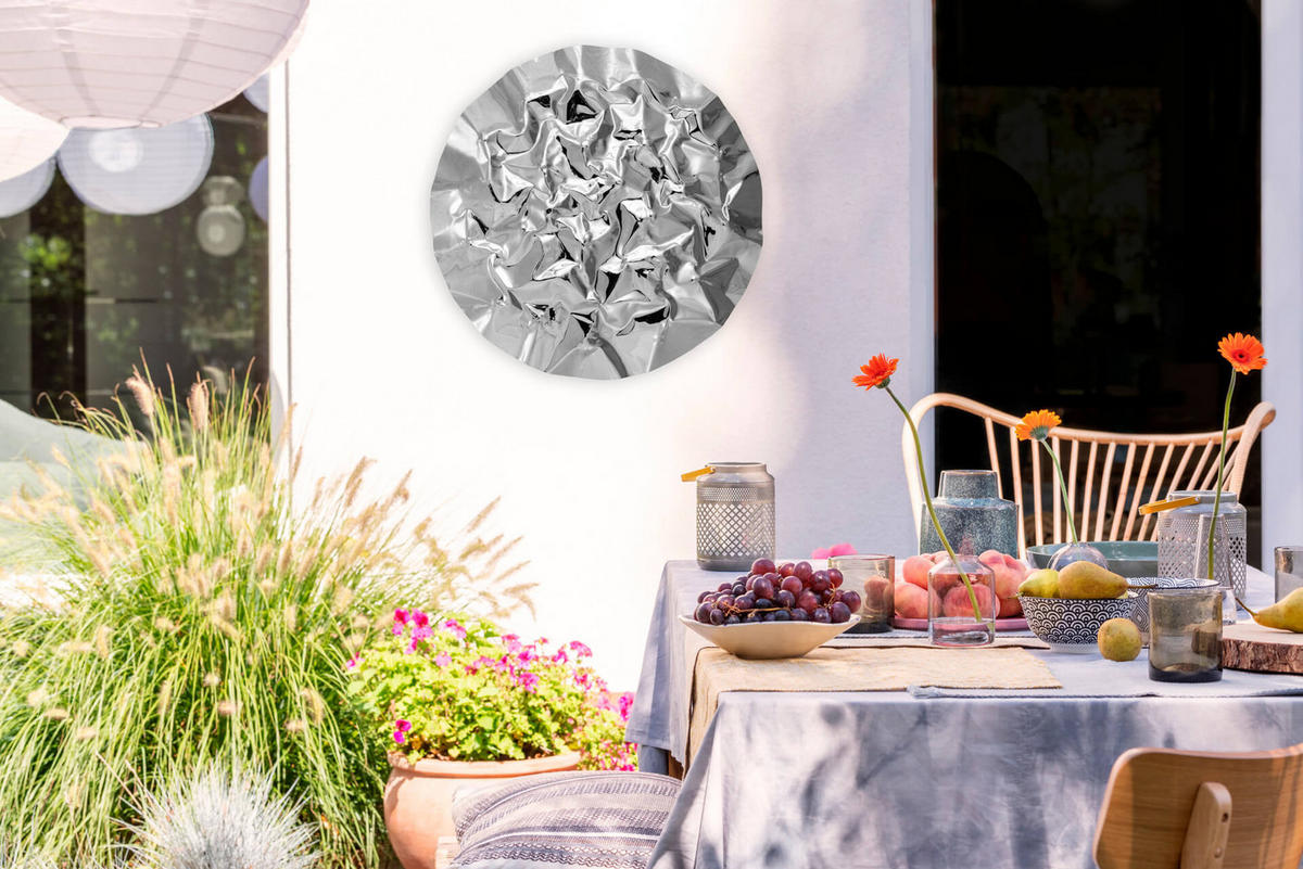 WANDDEKO Silber 80/80 cm - Silberfarben, Metall (3.6/80/7cm) - KUNSTLOFT