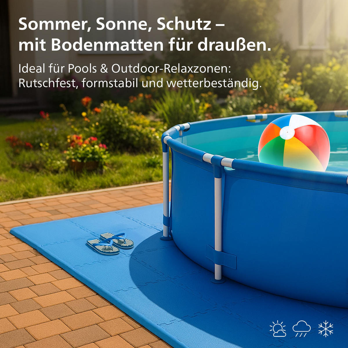BODENSCHUTZMATTE 18er-Set Blau - Blau, Kunststoff (30/30cm) - CLP