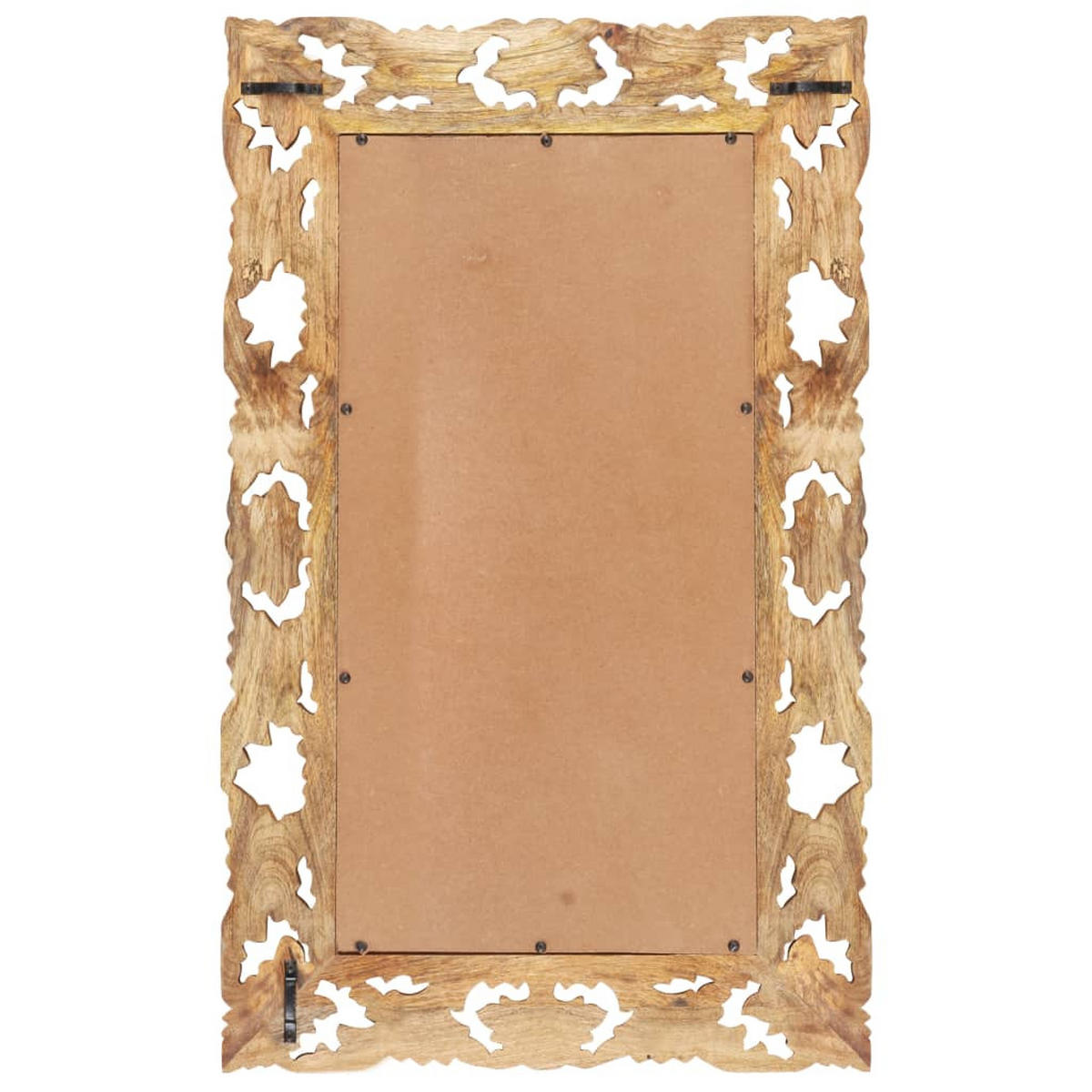 SPIEGEL Handgeschnitzt Braun 80x50 cm Massivholz Mango - Braun, Holz (50/2.5/80cm) - furnicato