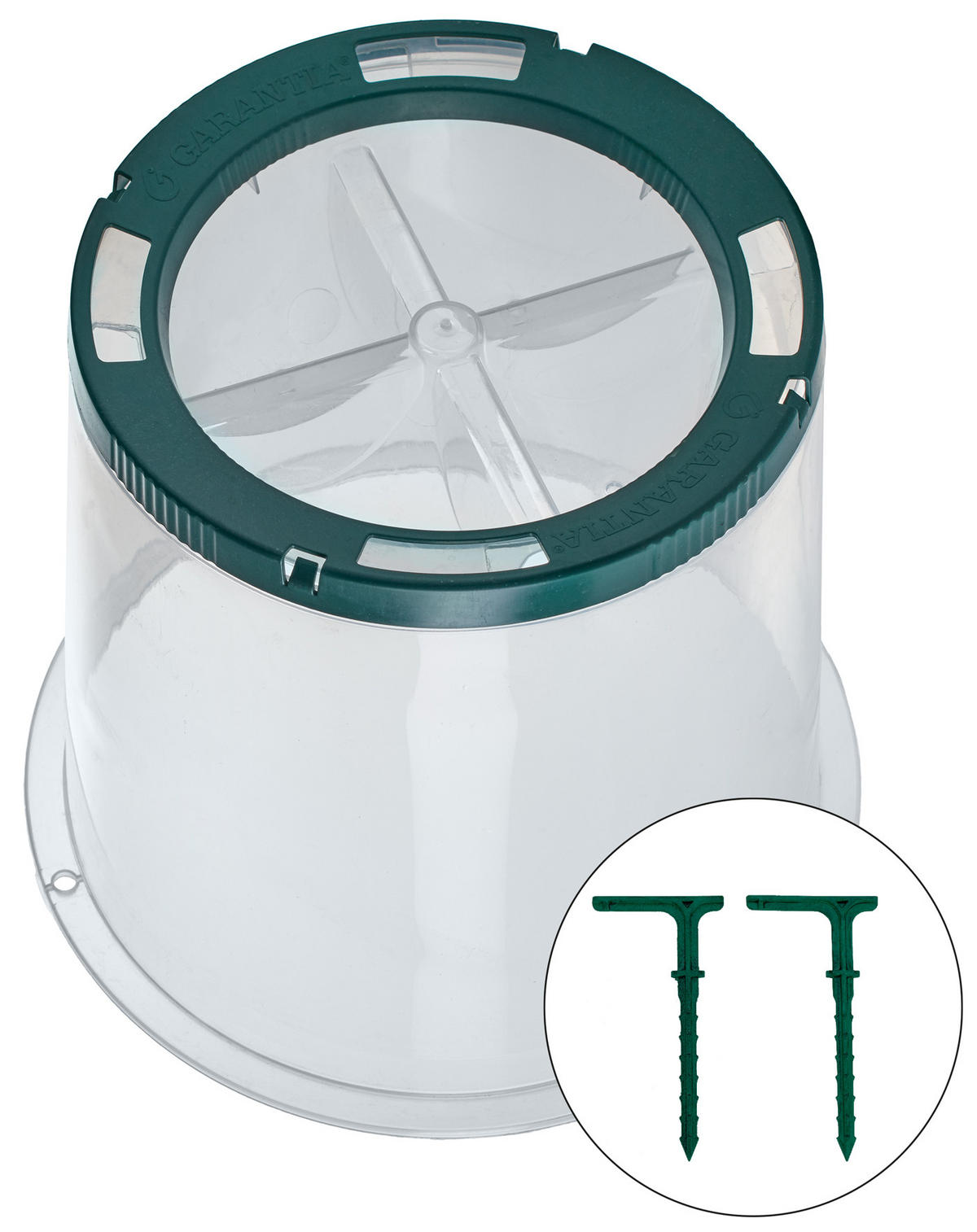 PFLANZGLOCKE Set inkl. Bodenanker - Transparent, Kunststoff (35/30/36cm) - GARANTIA