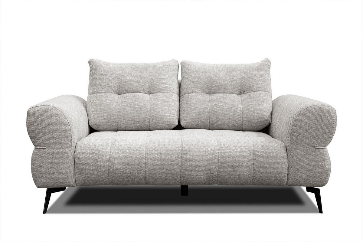 SOFA SALVINI 2-Sitzer, ecru - Ecru/Schwarz, Holzwerkstoff/Textil (176/88/99cm) - Courtois Laville
