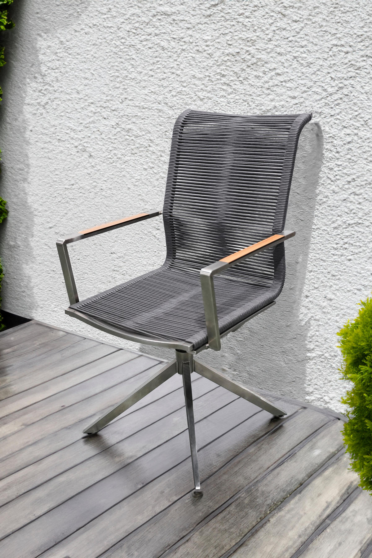 GARTENSTUHL Dennis 2er Set Edelstahl Anthrazit 95x63x54cm - Anthrazit, Metall (63/95/54cm) - DELUKE
