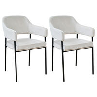 ESSZIMMERSTÜHLE SCARLETT (2er Set) - Creme/Schwarz, Textil/Metall (51/85/53cm) - SVITA