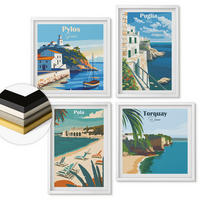 WANDBILDER 4er-Set - 50x50 cm & 40x60 cm Weißer Rahmen - Touristische Küstenlandschaften - Weiß, Kunststoff (50/50cm) - ArtPrintCave