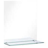 WANDSPIEGEL mit Regal 20×40 cm Hartglas - Silberfarben, Glas (20/40/10cm) - furnicato