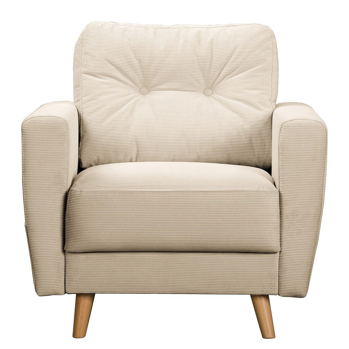 SESSEL - Beige/Braun, Holz/Textil (80/90/87cm) - home24
