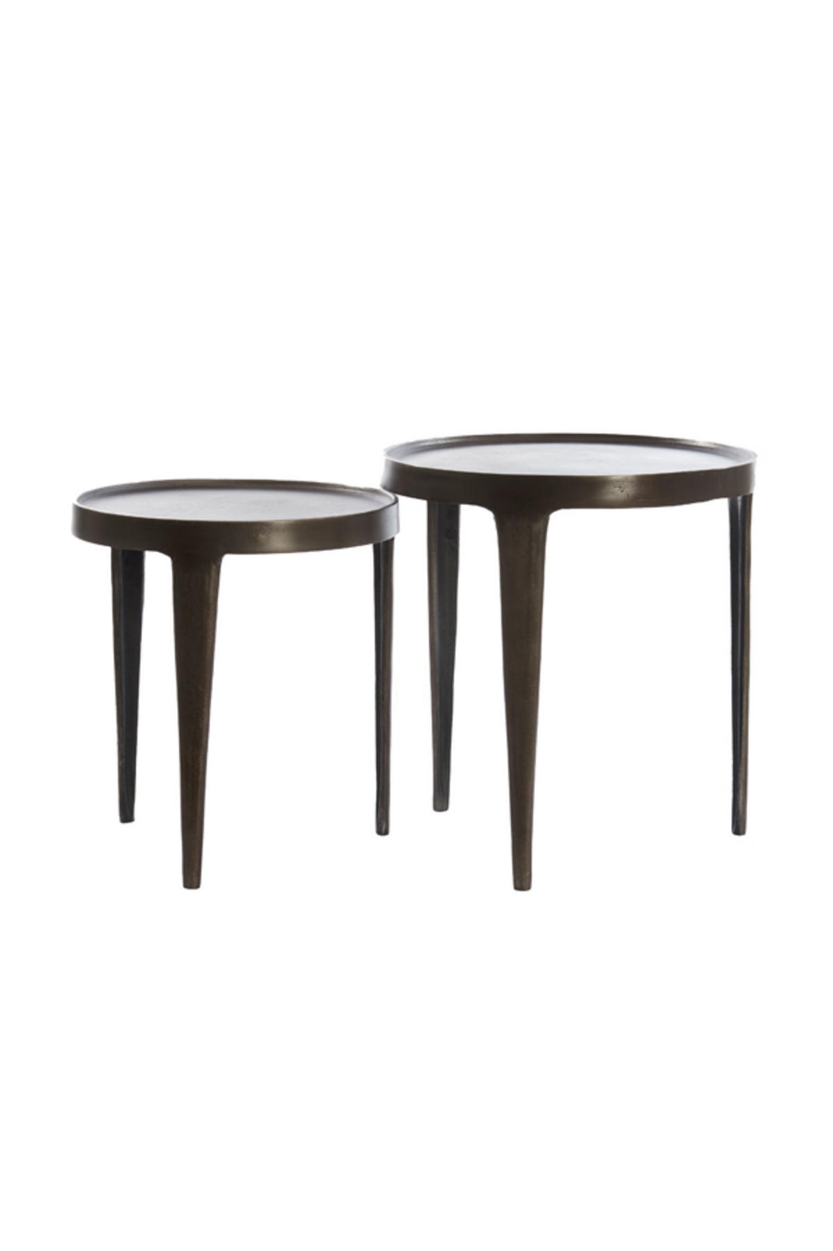BEISTELLTISCH Tobias Braun Ø43/45,5 cm 2er-Set - Braun, Metall (43/43/45.5cm) - Light & Living