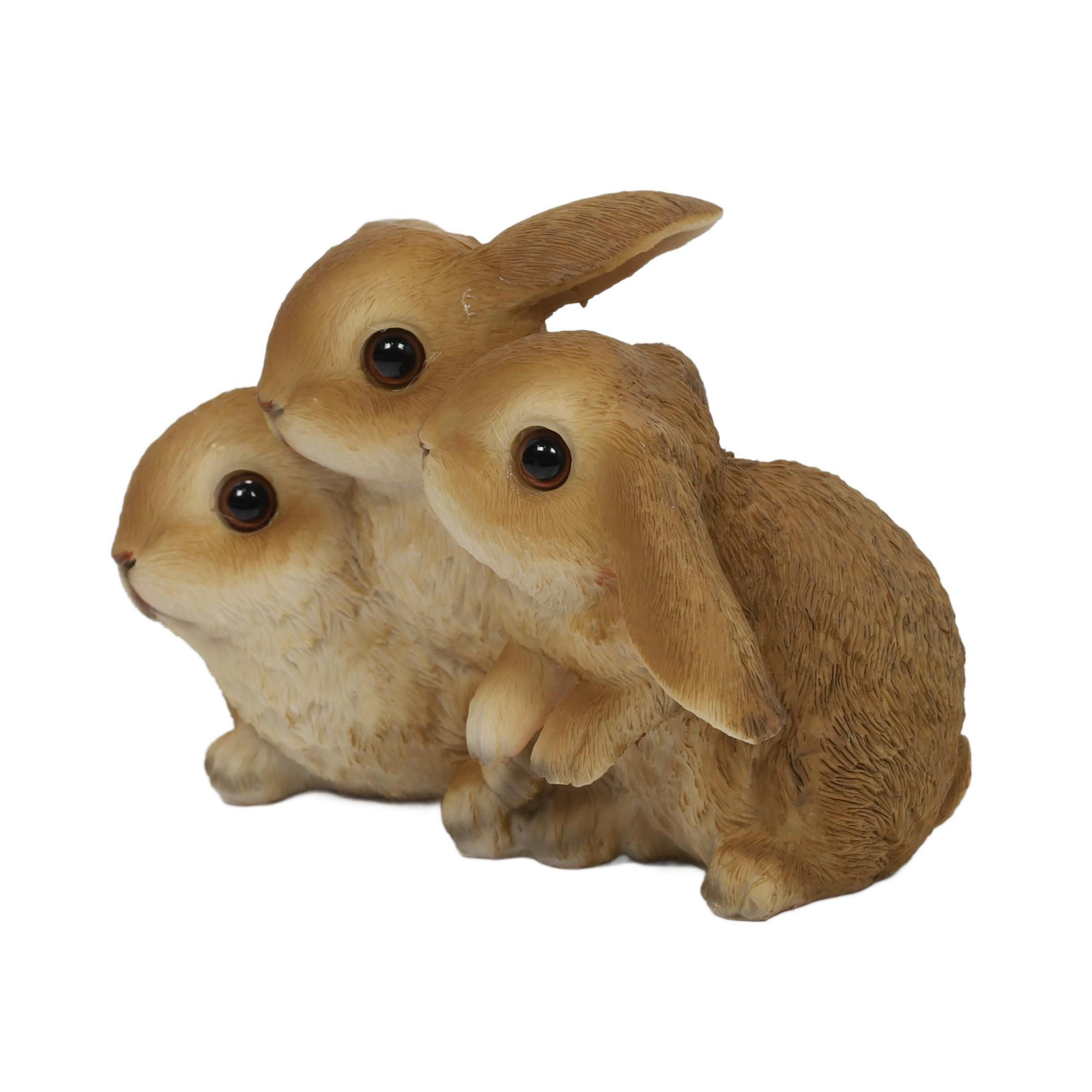 GARTENFIGUR Niedliche Hasen 17/12/11,5 cm - Braun, Kunststoff (12/11.5/17cm)