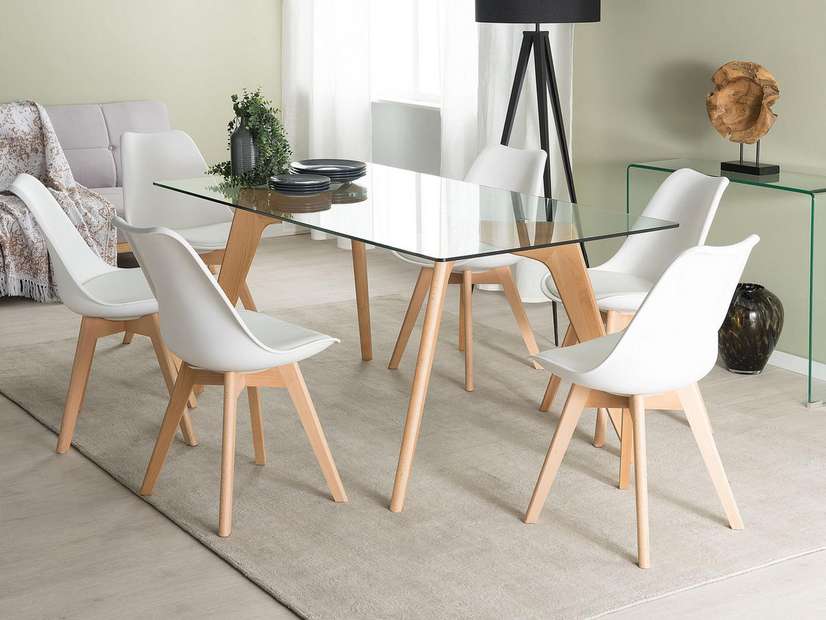 JÍDELNÍ STŮL Průhledný 180/90 cm Sklo Hudson II - průhledná, sklo (180/90/75cm) - Beliani