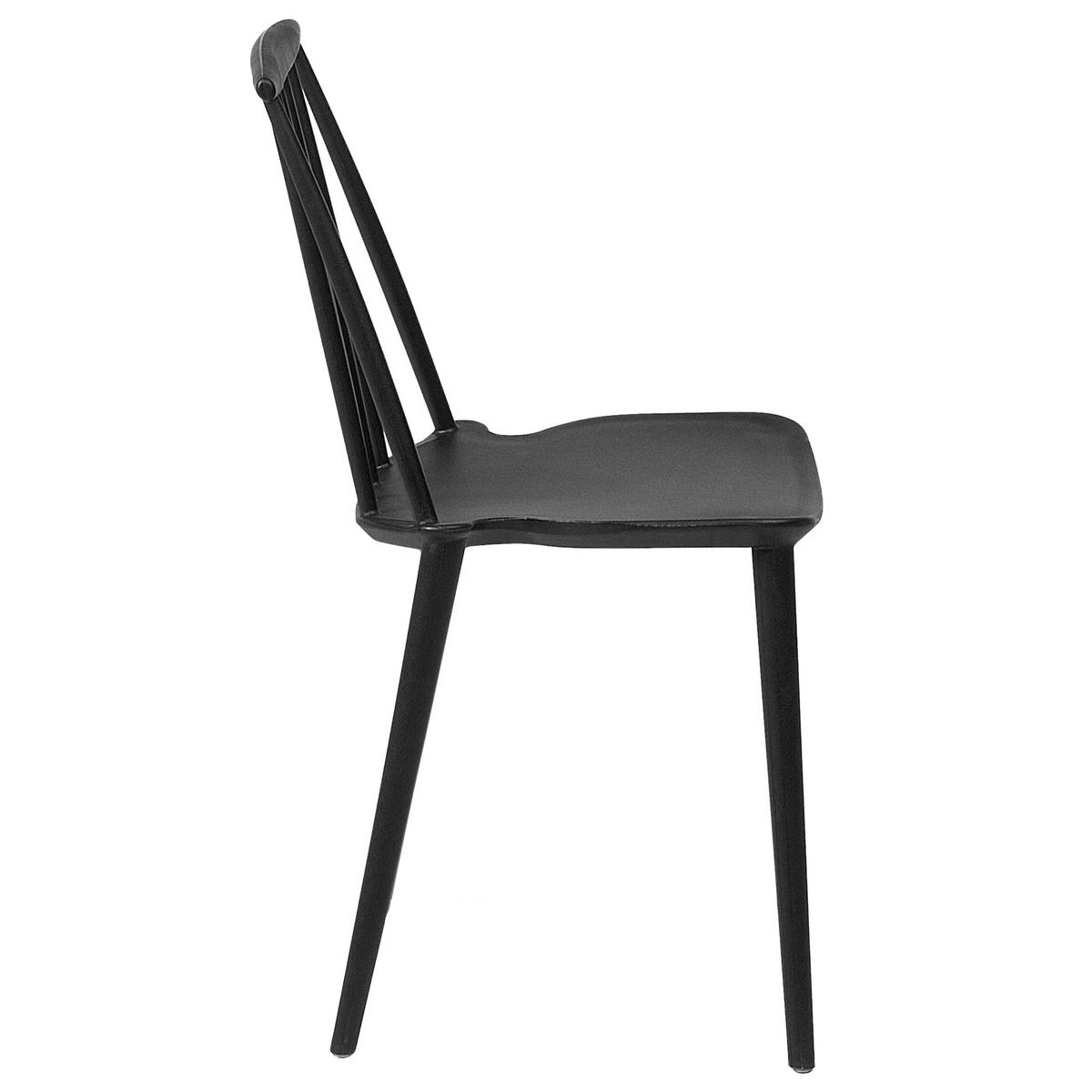 ÉTKEZŐSZÉK 2 darabos Szett Műanyag Fekete Ventnor - fekete, műanyag (49/83/41cm) - Beliani