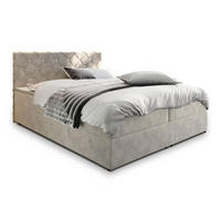 BOXBETT RIVA 160x200 cm mit Matratze und Topper, H2+H3 - Beige - Beige, Holz (160/200cm) - MASSENO