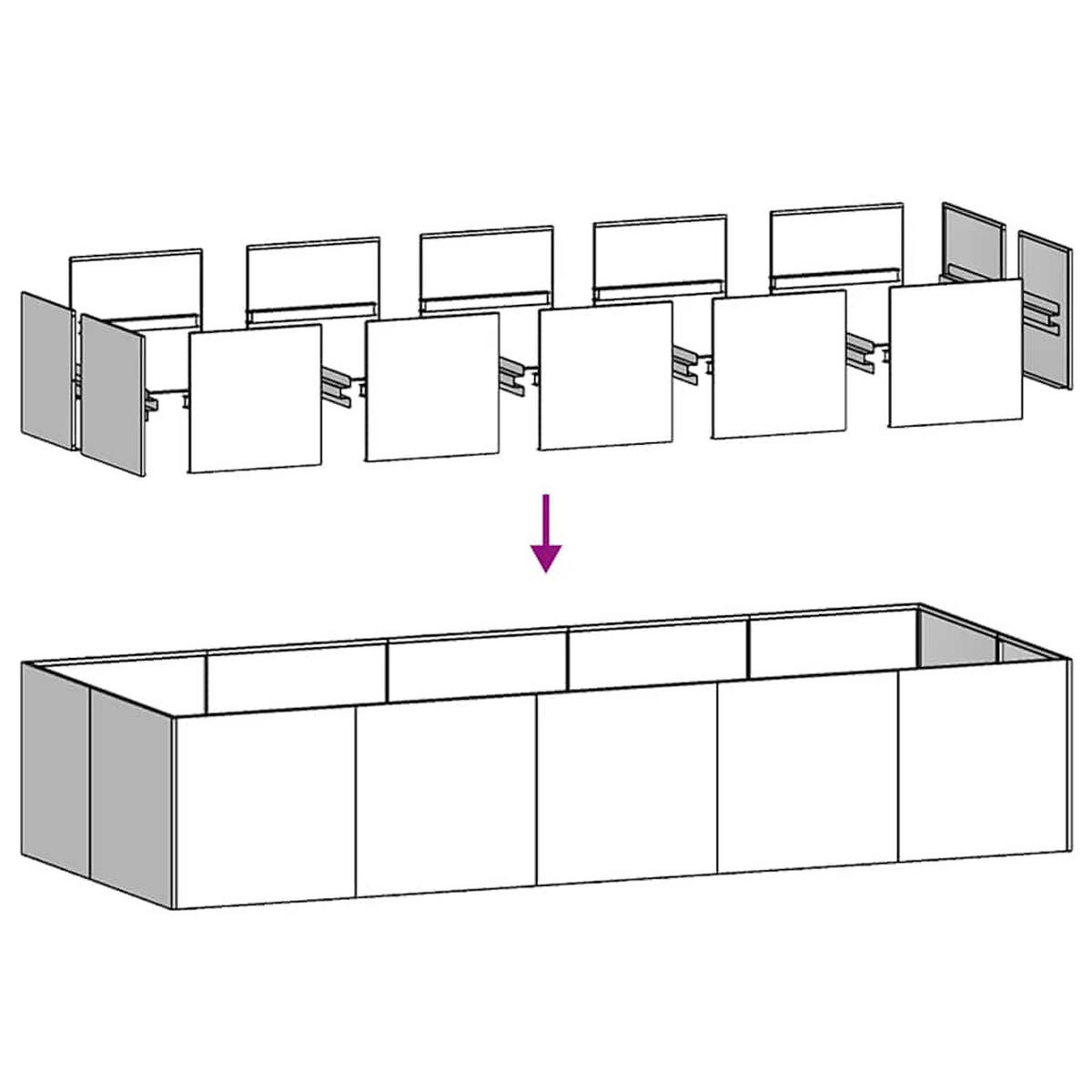 PFLANZGEFÄSS Anthrazit 200/80/40 Cm Stahl - Anthrazit, Metall (200/40/80cm) - vidaXL