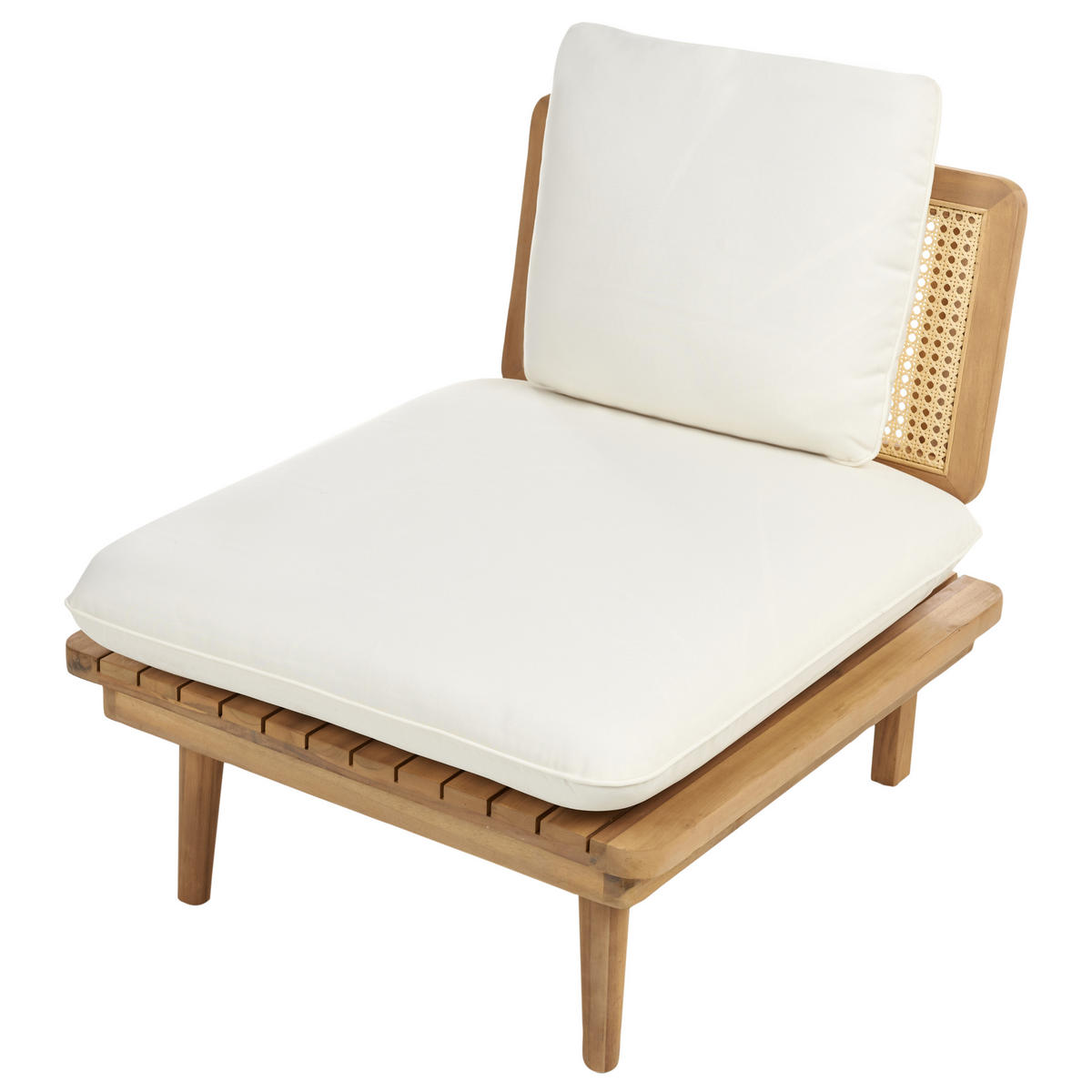 LOUNGE-SET 4-Sitzer Heller Holzfarbton Accadia - Hellbraun/Beige, Holz - Beliani