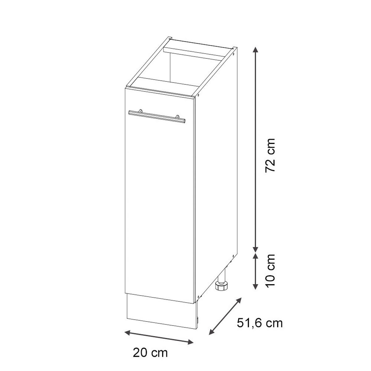 APOTHEKERSCHRANK Fame-Line, Bordeaux Hochglanz/Anthrazit, 20 cm, AP Marmor - Bordeaux/Anthrazit, Holzwerkstoff (20/82/60cm) - Vicco