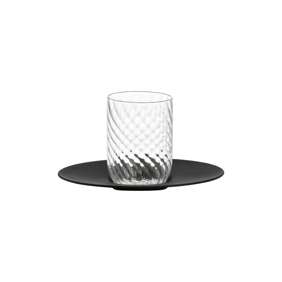 ESPRESSOGLAS MIT UNTERTASSE Twist schwarz 100 ml - Schwarz, Glas (0.1L) - Eisch