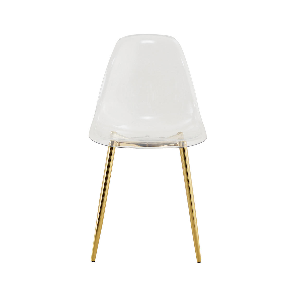 STUHL-SET DE-36594 4 Stück mit transparenter Sitzschale Gold - Goldfarben, Metall (45.7/83/44cm) - ComfortXL
